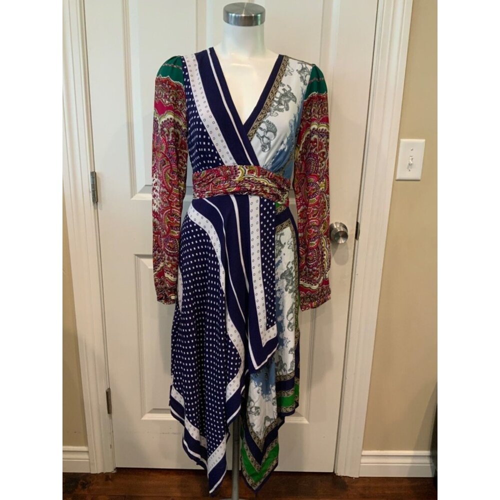 Moulinette Soeurs Multicolor Multi-patterned Asymmetrical Dress Size 2 (US)